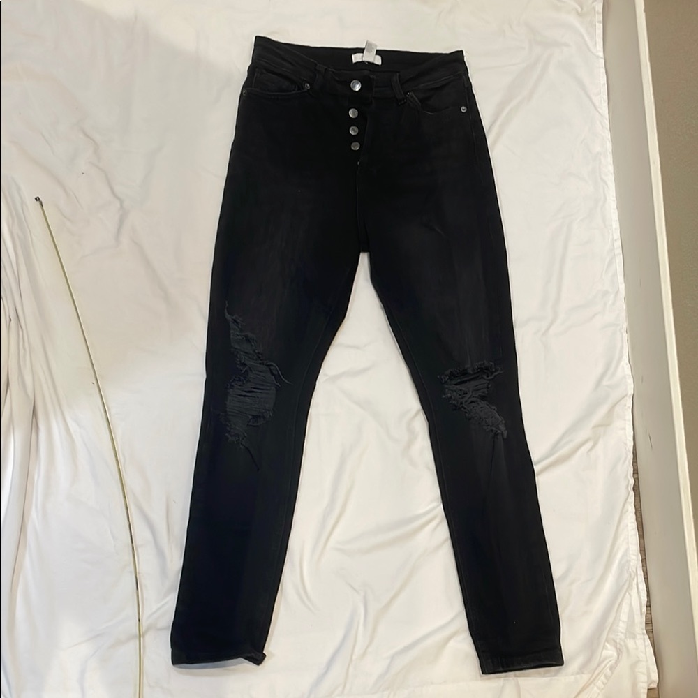 Women's Black Distressed Jeans